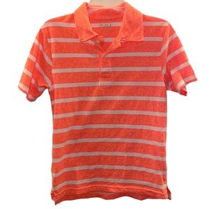 Orange Striped Youth Polo